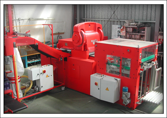 Puzzle Die Cutter PowerPress: General view of the machine with automatic feeder on the right